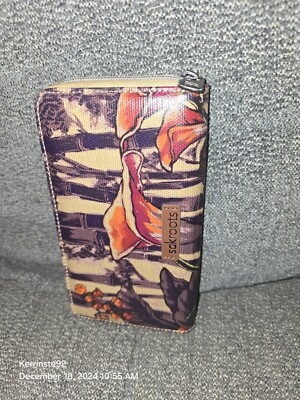 Sak Roots Artist Circle Zip Around Wallet Floral Boho 