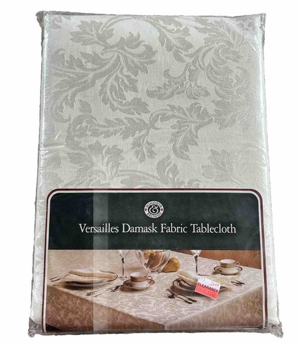 VTG NWT Windsor Browne Versailles Damask Tablecloth Ivory 60” X 104” 1990’s - Picture 1 of 4