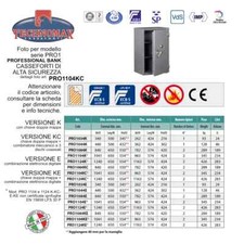 CASSAFORTE TECHNOMAX DI ALTA SICUREZZA - PROFESSIONAL BANK PRO1104KC 104,1Lx6...