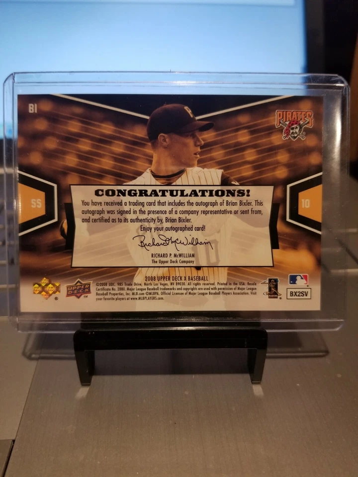 2008 BRIAN BIXLER UPPER DECK X SIGNATURES "AUTO" #BI MINT. ( PIRATES.) - Image 4 of 4