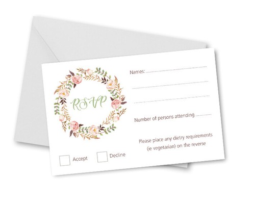Personalised VINTAGE FLOWERS WEDDING Invites Pack of 10 with envelopes 150x150mm - Picture 6 of 9