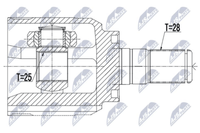 NPW-HY-536 NTY Gelenksatz, Antriebswelle FüR Hyundai,Kia