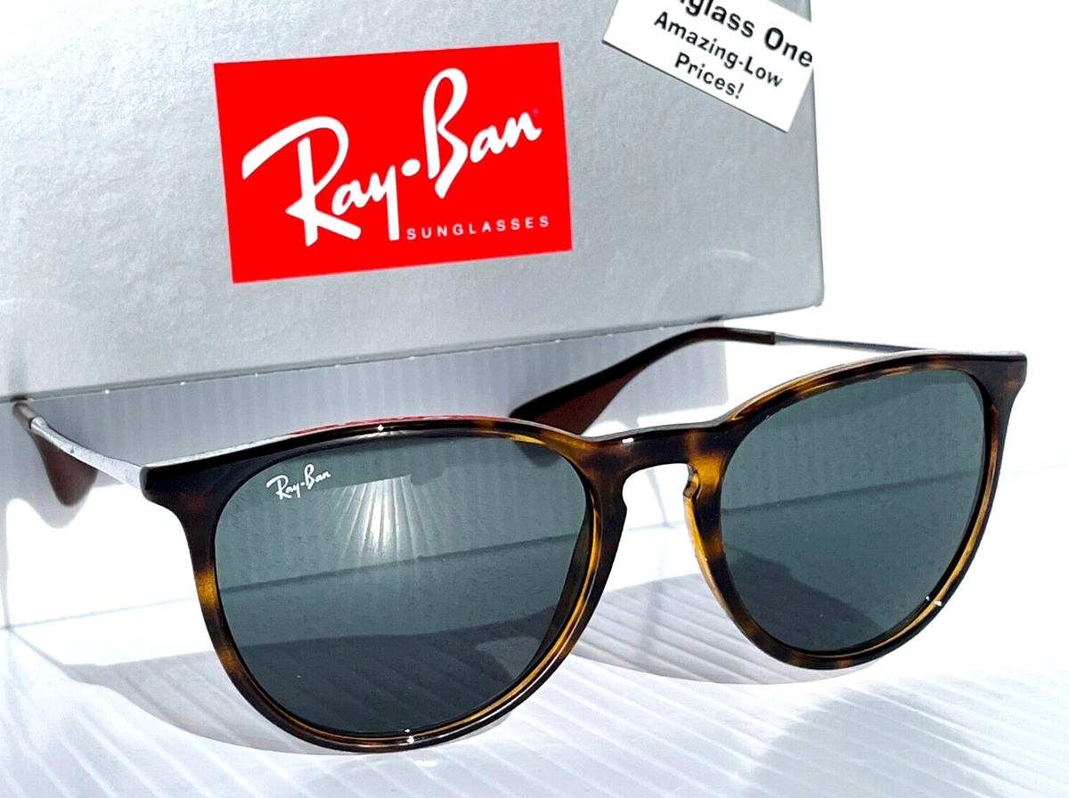 NEW Ray Ban ERIKA Tortoise Frame Dark Green Grey Lens Sunglass