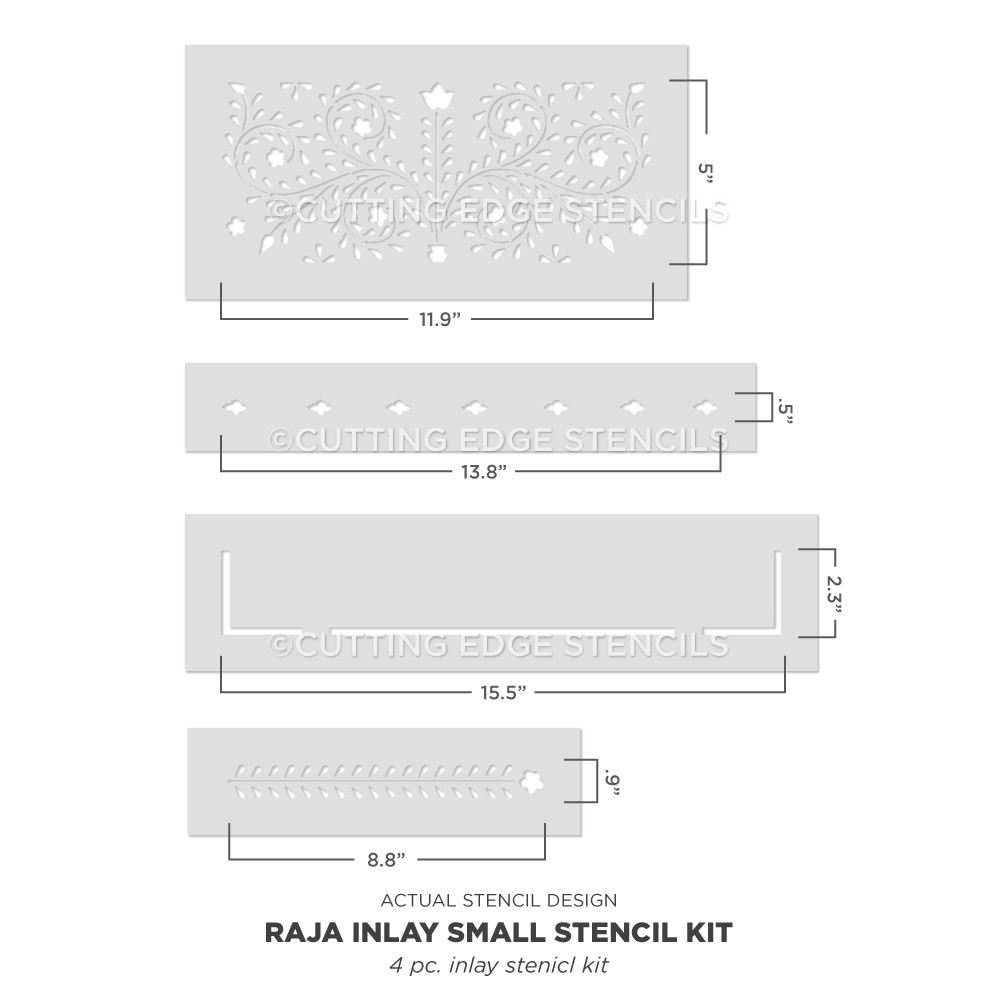 Raja Bone Inlay Stencil - DIY Bone Inlay Designs for Furniture Makeover ...