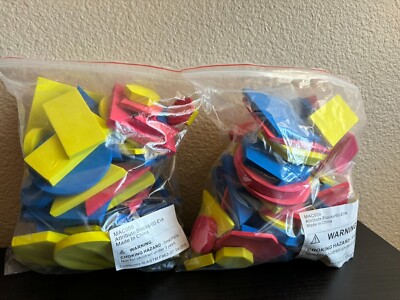 120 Pieces Foam Math kids toys - manipulatives pattern attribute blocks shapes