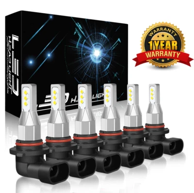 6x LED Headlight Bulbs Kit High Low Beam Fog Light For Toyota Corolla 2005-2008 - image 1 of 4