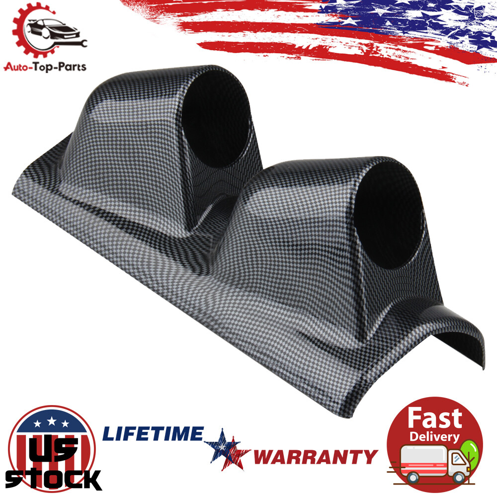 Black 52mm 2" Dual Hole Console Dashboard A-Pillar Gauge Holder for Left Driving