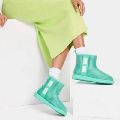 UGG Waterproof Short Boots 6 Blue Green Classic Mini Clear 1113190