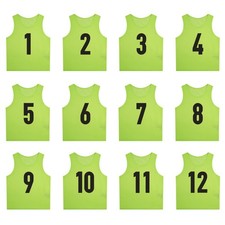 12 Pack1-12 Numbered Pinnies/Scrimmage Vest/Team Practice Jersey