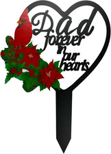 Memorial Grave Markers Cemetery Decorations, Heart Memorial Plaque Stake Sympath
