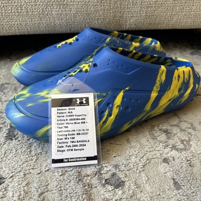 RARE Under Armour Steph Curry FoamTro Slides Pre-Production CFM Sample SZ 13