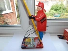 VINTAGE LOUIS MARX TINPLATE & PLASTIC CLOCKWORK 'CLIMBING FIREMAN' FIGURE VGC 2