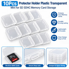 10Pcs Protector Holder Plastic Transparent Mini for Sd Sdhc Memory Card Storage