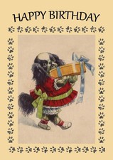 JAPANESE CHIN DOG BIRTHDAY CARD GREETING NOTE CARD