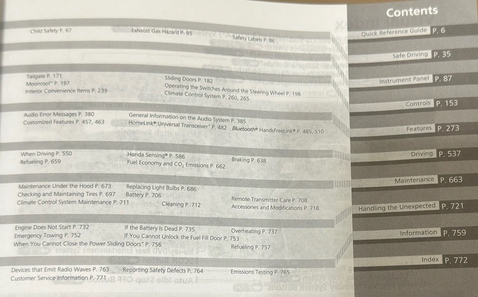 Honda Odyssey 2022 minivan manual del propietario Elite Touring EXL EX LX V6 3,5 L CONJUNTO FABRICANTE DE EQUIPOS ORIGINALES Foto 2 de 2