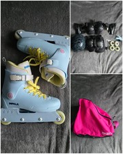 Impala Lightspeed Inline Skates In The Sky Blue and Yellow Colorway. Size UK 6