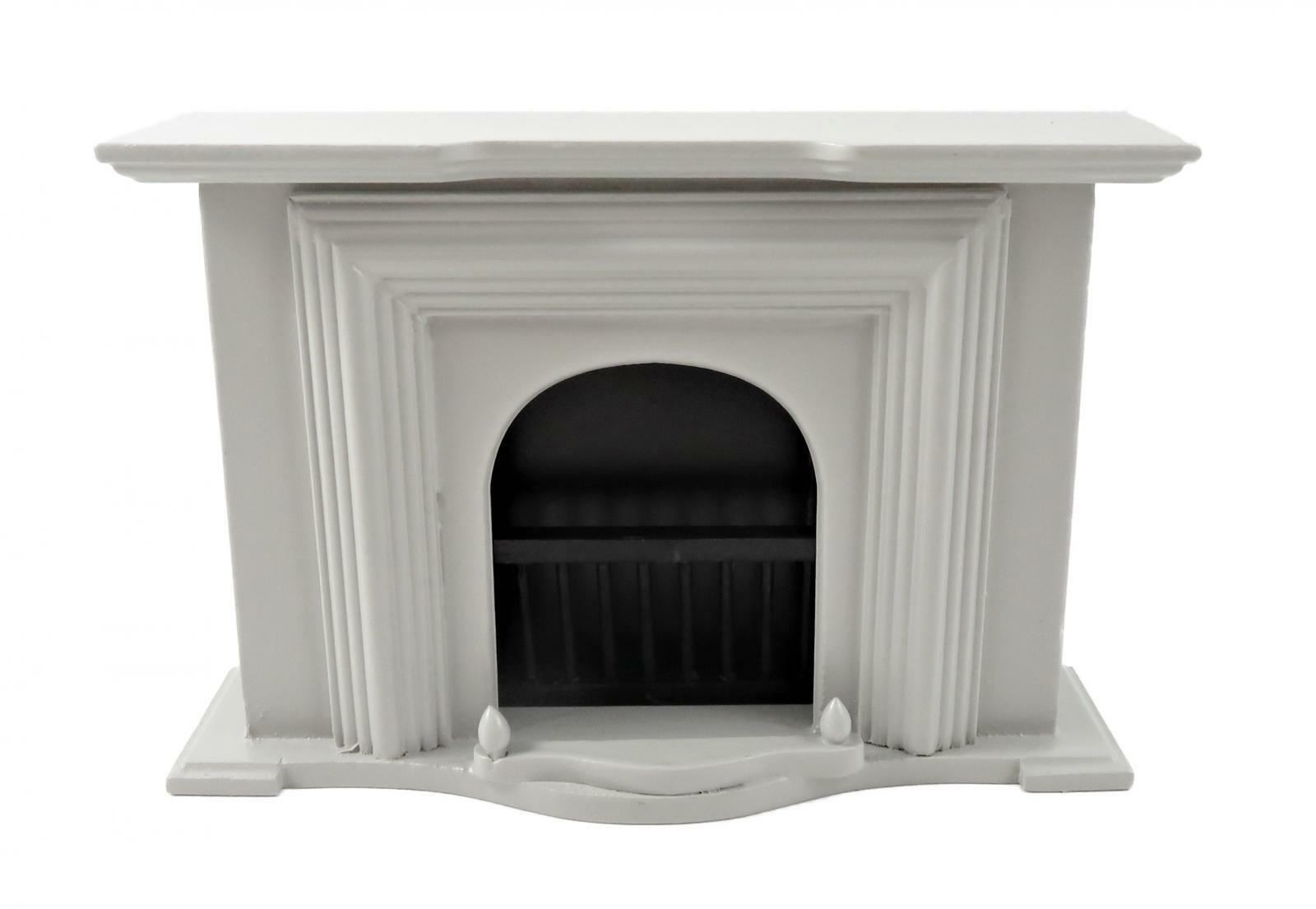 Dolls House Grey Georgian Fireplace Miniature Wooden 1:12 Furniture