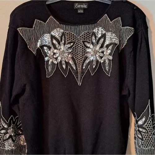 Vintage Estrada Beaded Embellished Sweater (A02)
