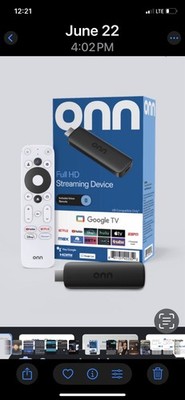 onn. Full HD Streaming Device Google TV Voice Remote HDMI Dongle