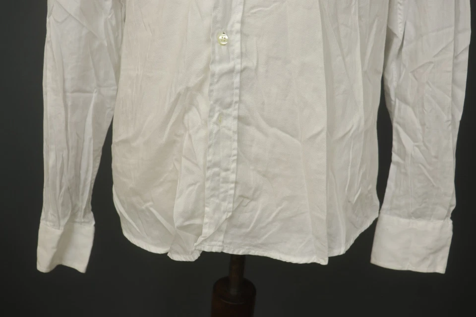Camisa de vestir Romeo Gigli blanca con cuello de algodón manga larga con botones talla 42 Foto 3 de 4