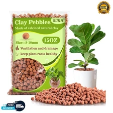 Sukh Clay Pebbles 15OZ – Natural Leca Balls for Plants & Hydroponics