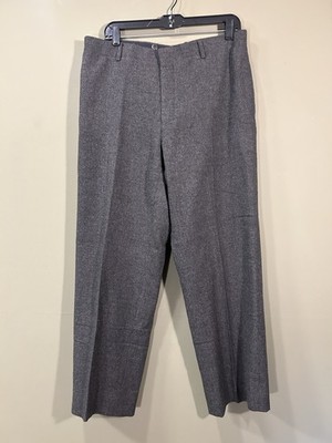 Vtg Polo Ralph Lauren Preston Dress Pants Italian Wool Mens Gray