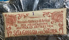 Filo Di SETA GREGGIA per SUTURA. anni 30/40. PREMIATA FABBRICA ARTICOLI MEDICAZ.
