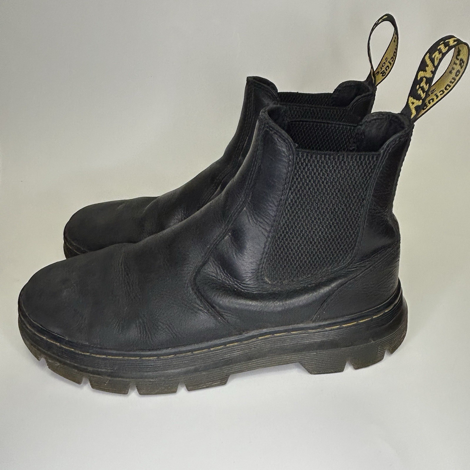 Dr Martens Embury Chelsea Boots Soft Toe Work Black Leather Ankle Mens 8