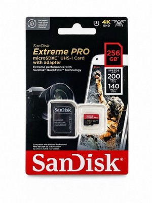 SanDisk Extreme PRO 256GB microSDXC UHS-I U3 V30 A2 200MB/s New Sealed + Adapter