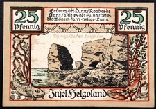 HELGOLAND 1921  Djungk Gat  25 Pfennig w/o red seal German Notgeld Heligoland