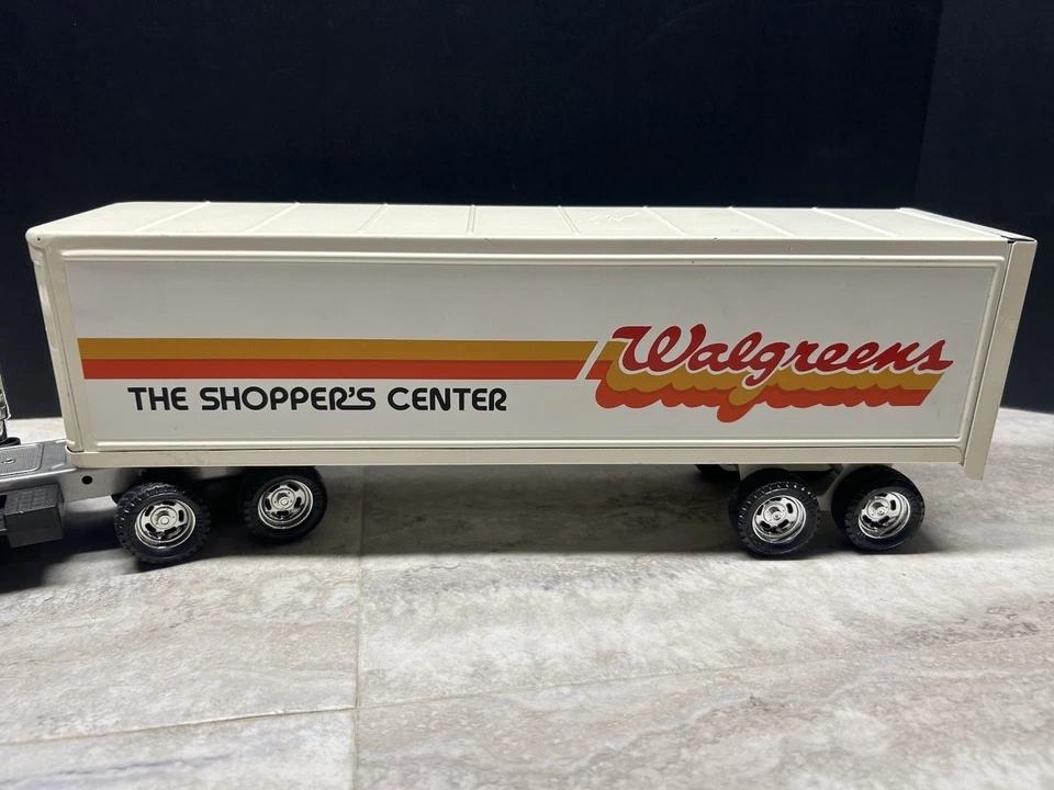 Vintage ERTL Walgreens The Shoppers Center Metal Semi Truck Box Trailer Freight - Image 3 of 4
