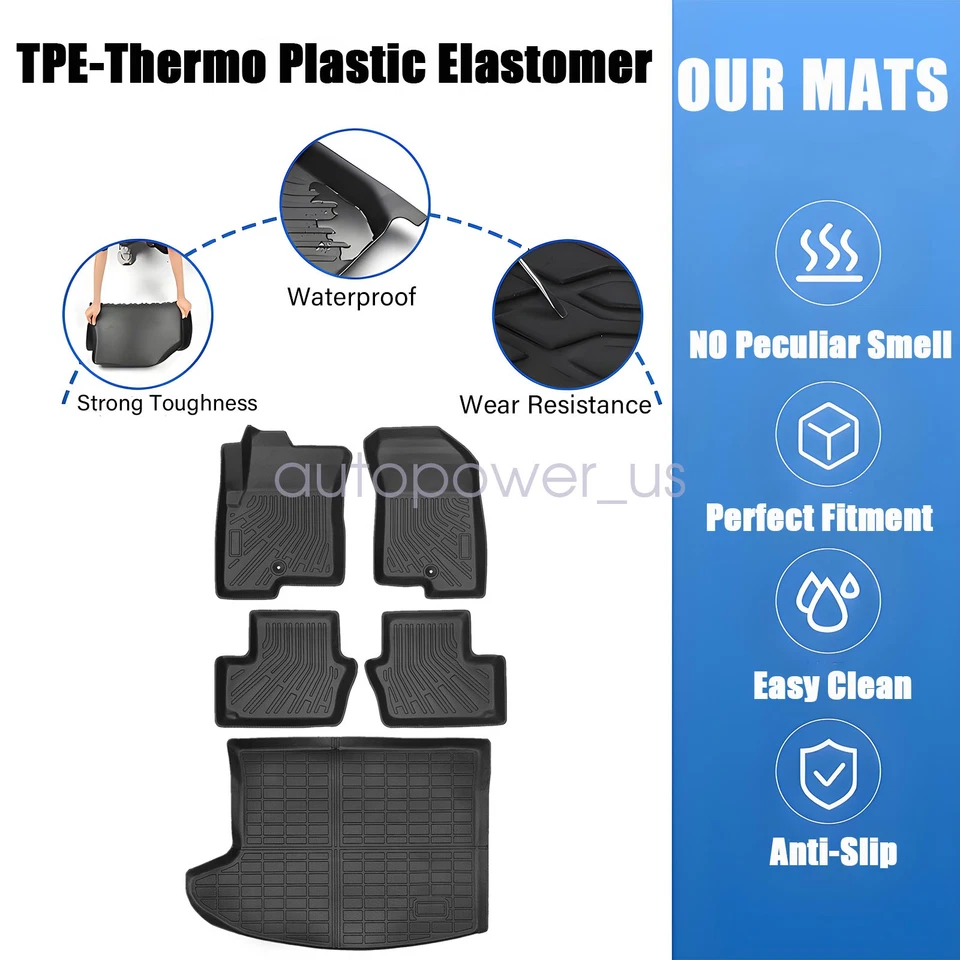 3D TPE Floor Mats / Trunk Cargo Liner Set For 2007-2017 Jeep Compass Patriot NEW - Imagem 3 de 4