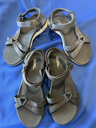 Set 2 Skechers Damen-Sandalen Goga Max Brilliancy On The Go marineblau schwarz Komfort 8