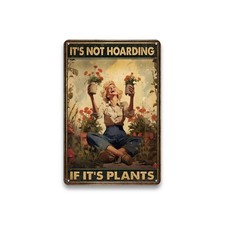Garden Sign Retro Metal Tin Sign,It's Not Funny Signs Lady and Plants