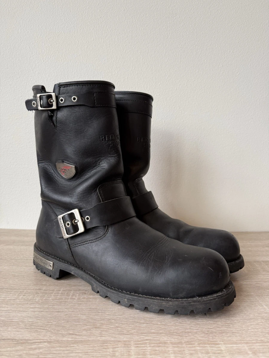 Black Biker Boots Red Wing Shoes for Men for Sale | Shop New  display picture 1