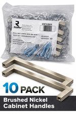 Richelieu Pull Metal 128mm Brushed Nickel Cabinet Drawer Handles Set of 10 New