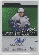 2023-24 Credentials Debut Ticket Access Green 19/25 Aidan McDonough Auto 00em