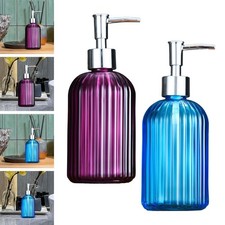 400ml Glass Soap Dispenser, Empty Bottle, Liquid with Pump, Body Wash Dispenser,