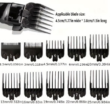 10X Hair Clipper Comb Guide Trimmer Guards Attachment 1.5 to 25mm For WAHL