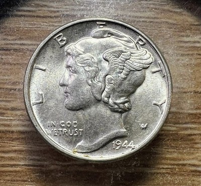 1944-P Mercury Dime - Actual Silver Coin Shown - Free Shipping & Tracking INV216