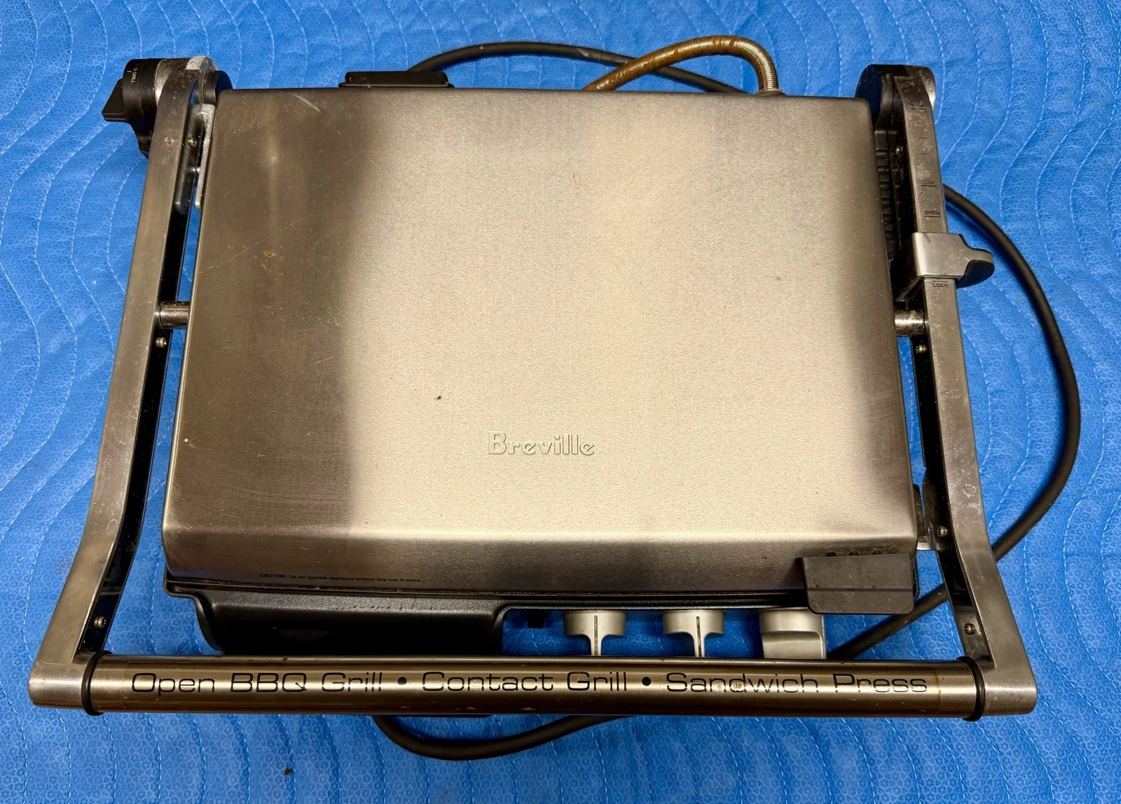 Breville 800GRXL Die Cast Series Indoor Outdoor Grill Press Tested W/ Drip Tray