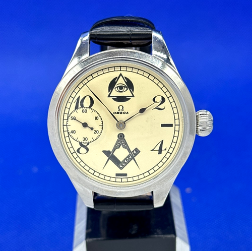 Omega Vintage Wrist Watch Mechanical Masonic Style Marriage Swiss Steel Case - Picture 11 of 22