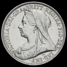 1893 Queen Victoria Veiled Head Silver Florin