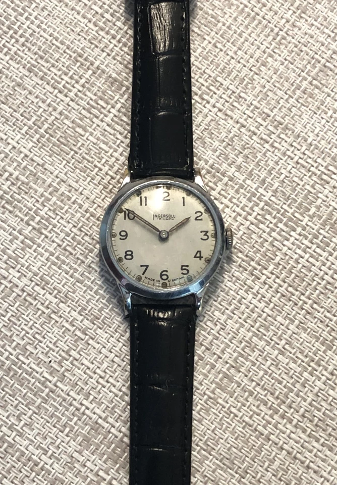 VINTAGE INGERSOLL“Triumph”,militare originale anni 50 meccanico a carica manuale - Immagine 3 di 4