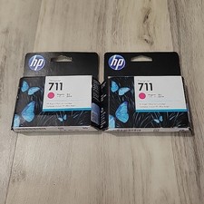 Lot of 2 HP Genuine 711 Magenta DesignJet Ink Cartridge CZ131A 11/25