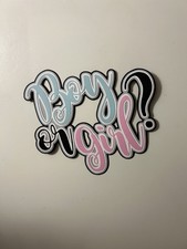 Boy Or Girl Gender Reveal Scrapbook Title Die Cut Paper Pieced Handmade