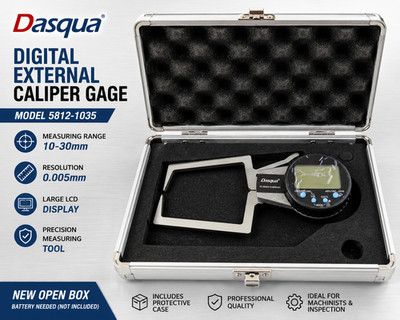 Dasqua Digital External Caliper Gage with 0.400''-1.2''/10-30mm Measuring...
