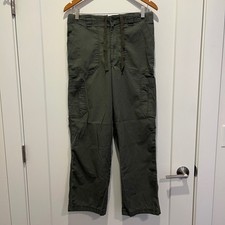 Vintage Carhartt Men's Cargo Pants Olive Green Work Utility Drawstring Regular S