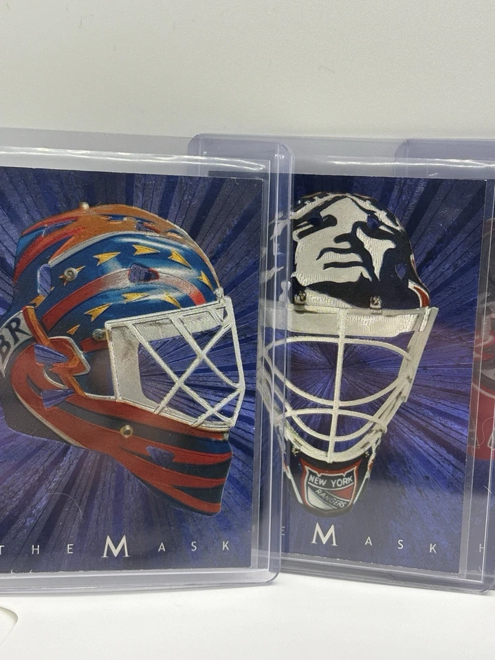 2001-02 Between The Pipes “The Mask” Goalie 4 Card Lot- Richter Biron and Others - Image 3 of 4