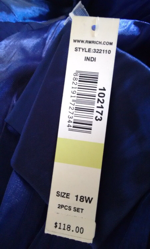 New! R&M Richards ~Size 18W~ 2-Piece Jacket Top Set Indigo Blue Retail $118 - Picture 2 of 2